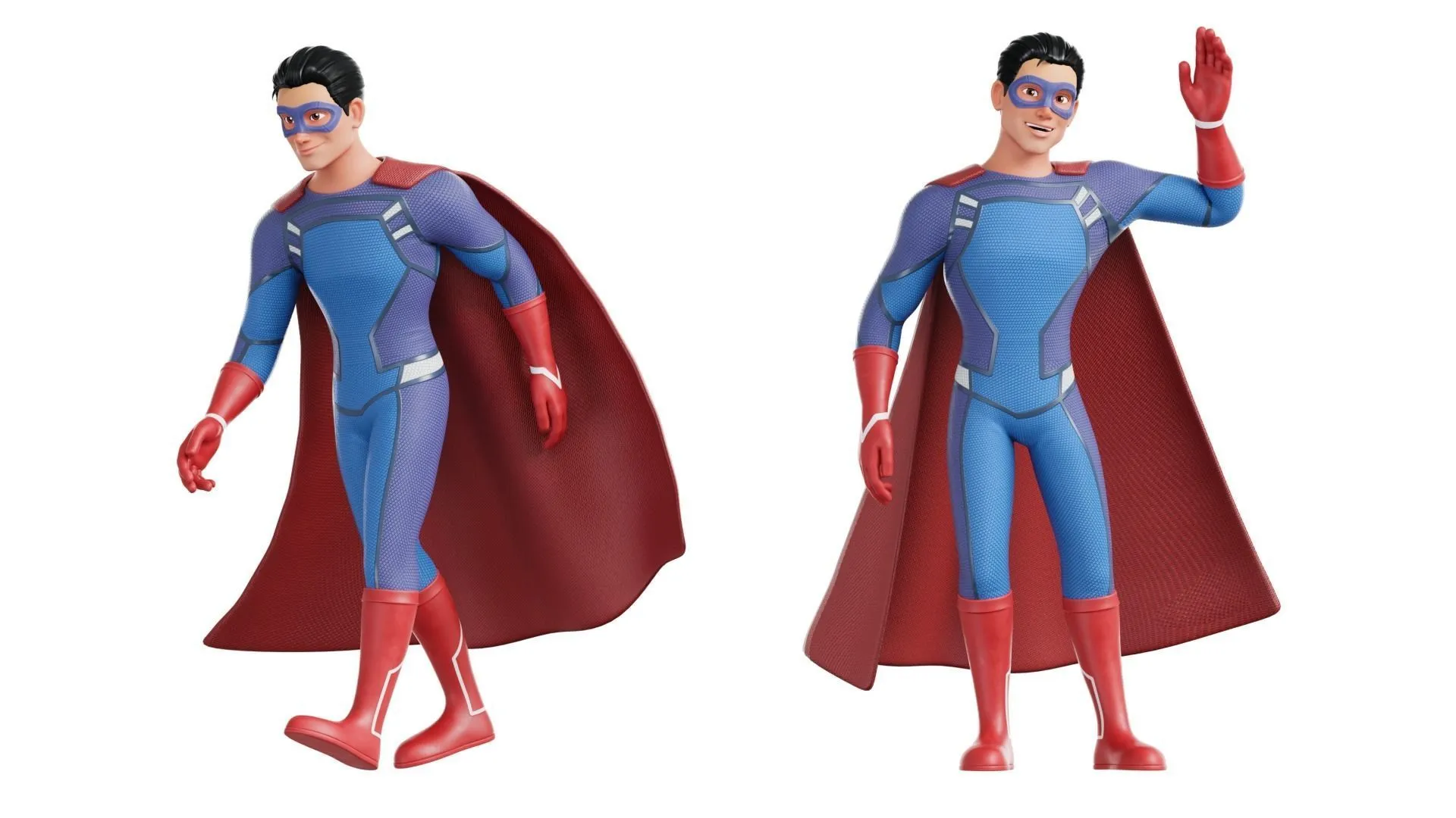 Cartoon Superhero Man render 7